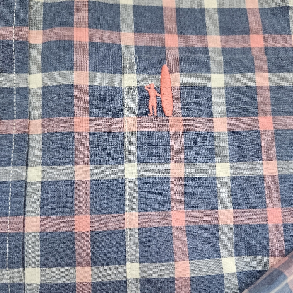 Johnnie-O JMWL 4290 Oscar pink Blue Plaid long sleeve button-down shirt Mens L - Picture 4 of 8